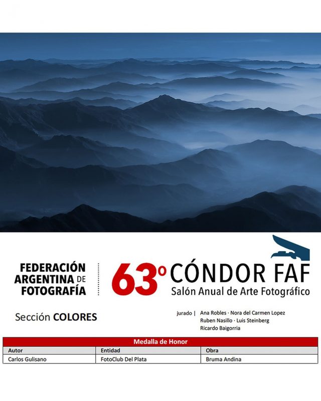 Dentro del mismo concurso de la Federación Argentina de Fotografía y en la misma categoría (Colores), esta toma aérea sobre los Andes obtuvo una Medalla de Honor.  #fineart #fineartphotography #landscape #landscapephotography #paisajes #andes #travel #travelphotography